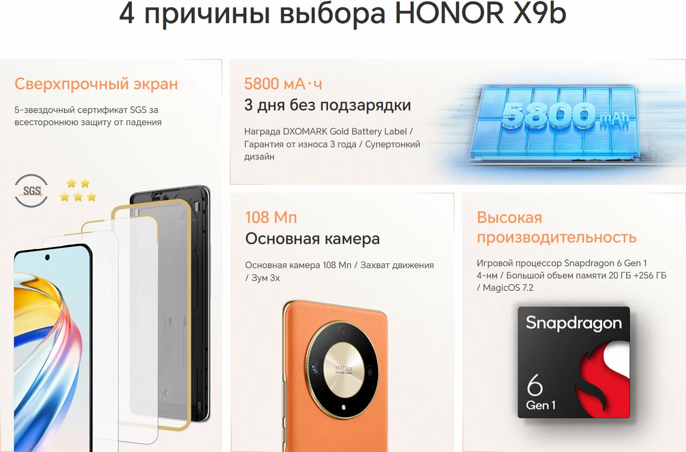 картинка Смартфон HONOR X9b 8/256 ГБ, Dual nano SIM, emerald green от магазина Одежда+