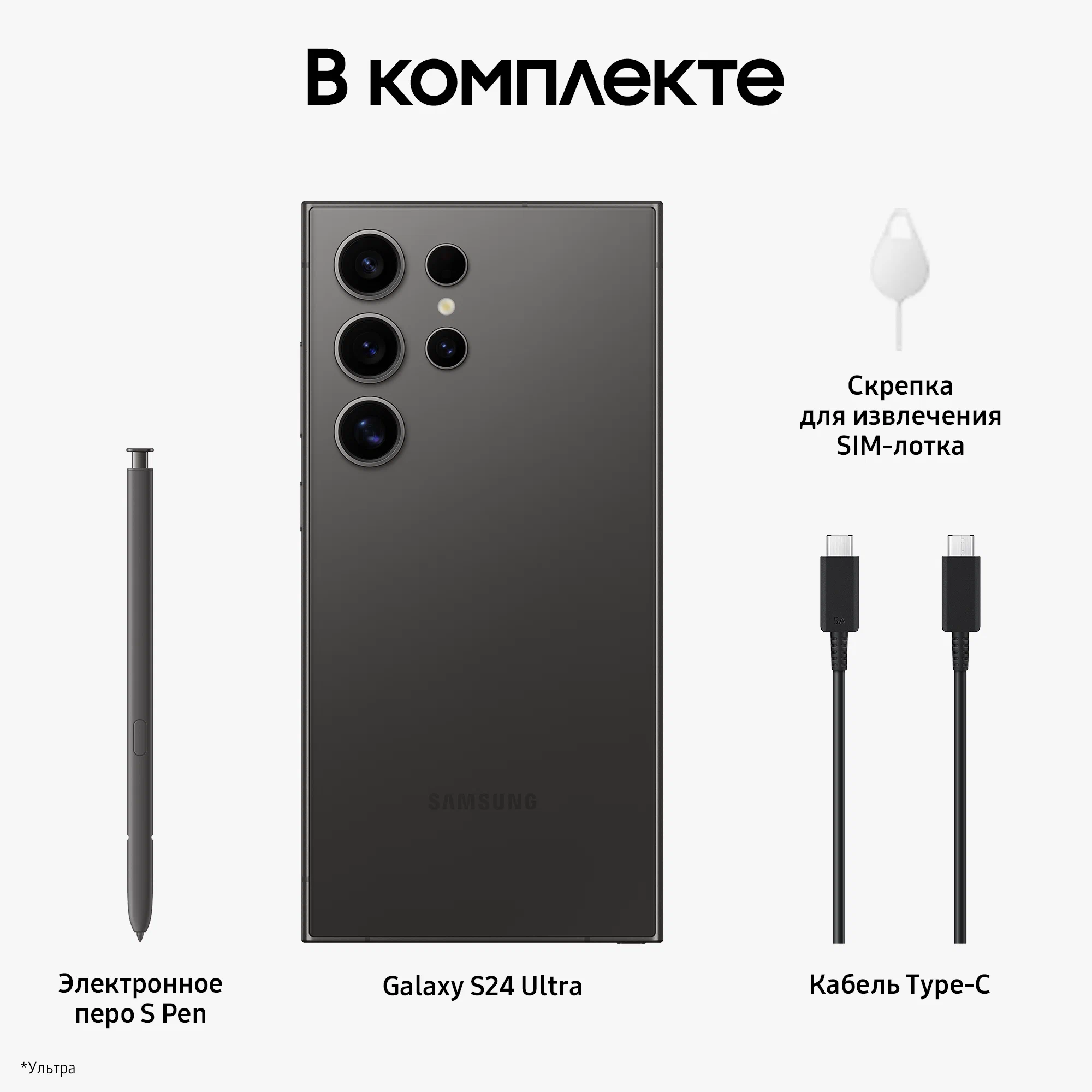 картинка Смартфон Samsung Galaxy S24 Ultra 12/512 ГБ, Dual nano SIM, Titanium Black от магазина Одежда+