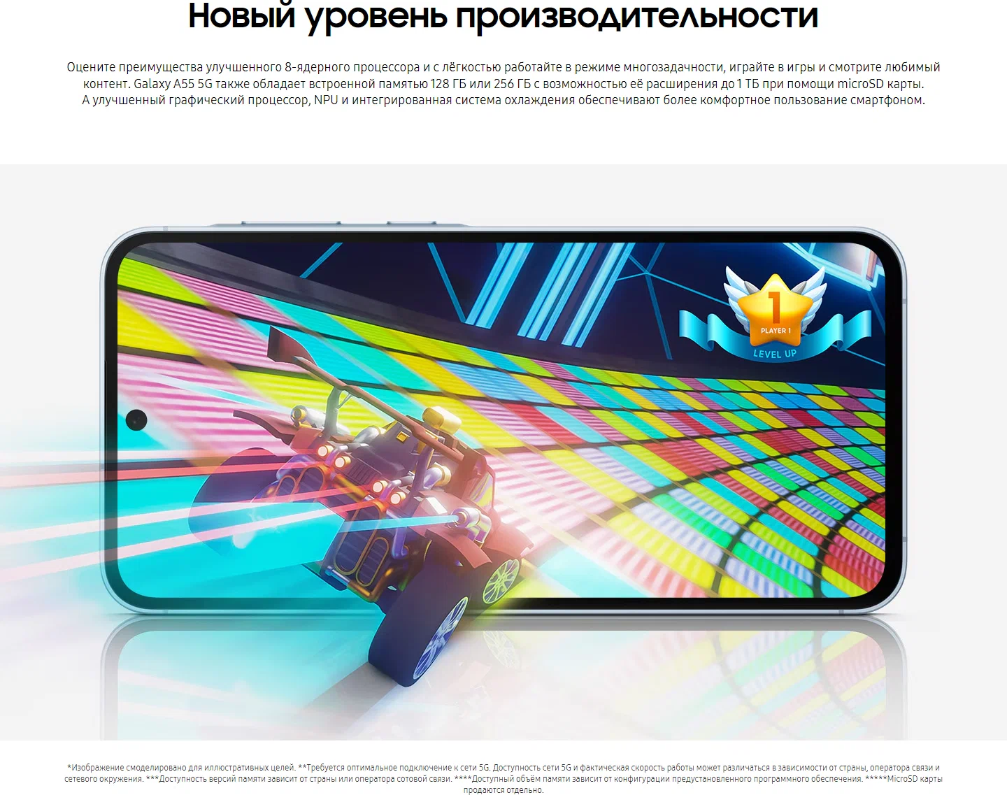 картинка Смартфон Samsung Galaxy A55 5G 12/256 ГБ, Dual: nano SIM + eSIM, navy от магазина Одежда+