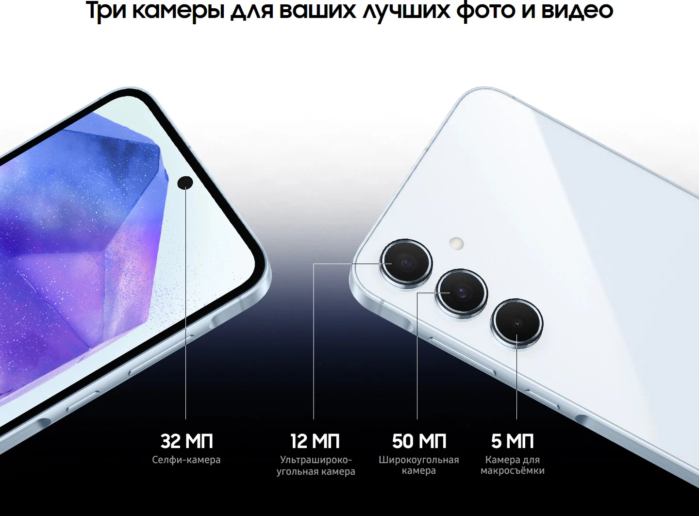 картинка Смартфон Samsung Galaxy A55 5G 12/256 ГБ, Dual: nano SIM + eSIM, navy от магазина Одежда+